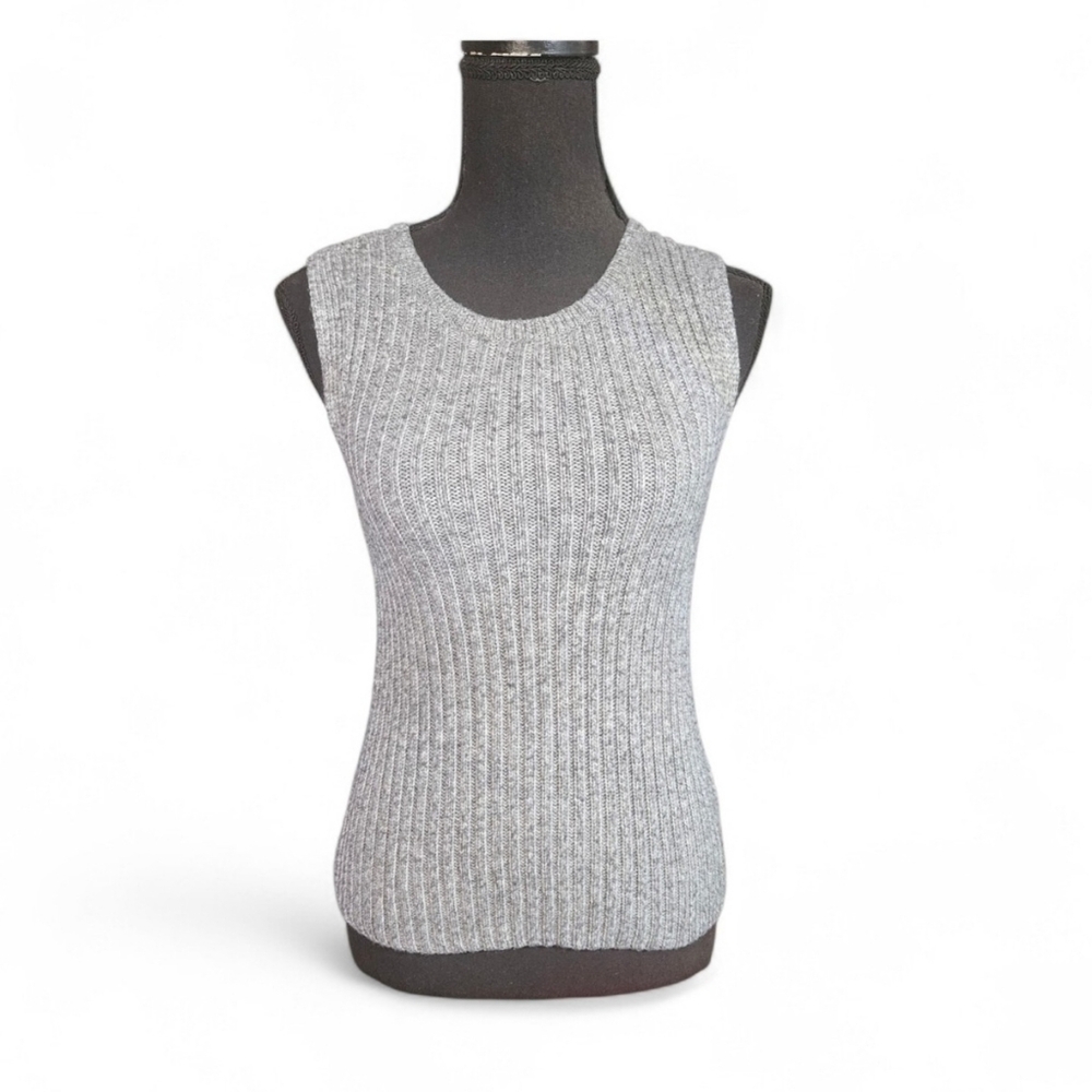 Sonoma Goods For Life Ribbed Sleeveless Knit Top in Heather Gray Size Small